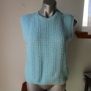 Baby blue pullover sweater vest. Size medium. Preppy layer